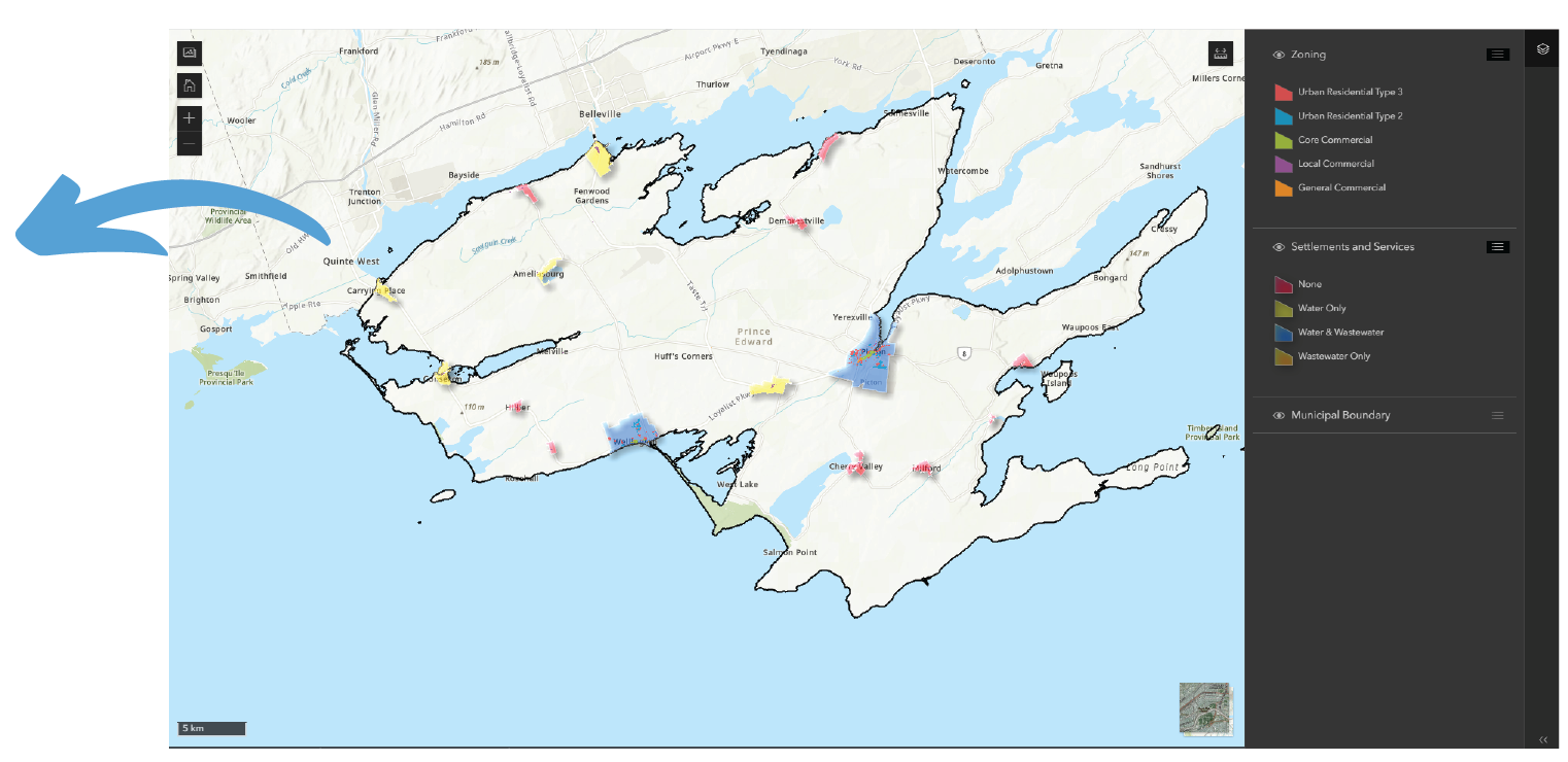 Settlement boundaries Servicing areas Multi-dwelling zoning (3 or more ...